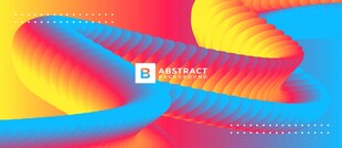 蓝黄渐变抽象三维立体矢量背景