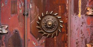 高清斑驳红色锈迹背景墙