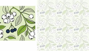 蓝莓花纹