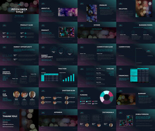 创意浪漫蓝色渐变紫色唯美PPT