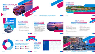 天蓝紫红色渐变年轻活力PPT