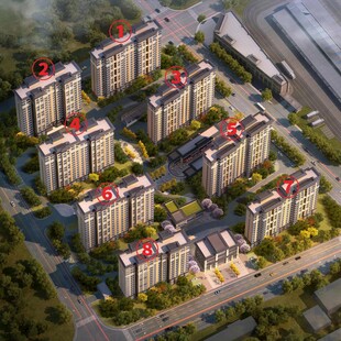 居民小区规划设计案例鸟瞰图