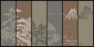 山水壁纸壁画装饰画 