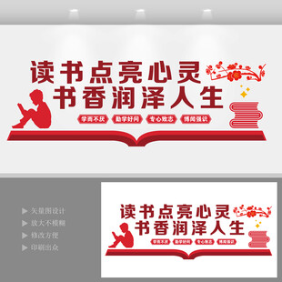 阅读室教室读书展板学校背景墙