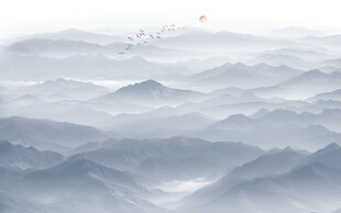 意境水墨山水画