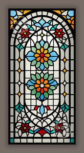教堂蒂凡尼彩绘玻璃花窗图案