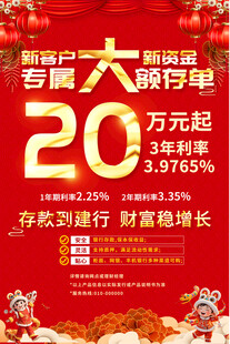 银行大额存款海报