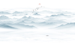 新中式山水画背景墙