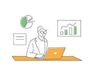 商务场景扁平插画