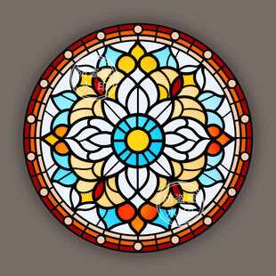 吊顶穹顶蒂凡尼教堂彩绘玻璃图案