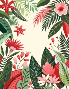 热带花草边框