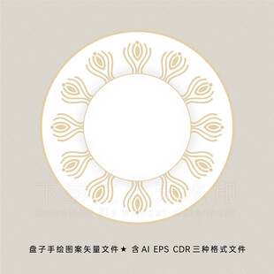 盘子花面线条图案