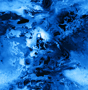 大牌卡通手绘复古蓝色扎染