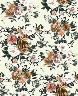 大牌卡通手绘复古花朵