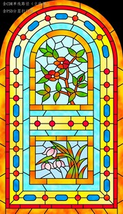 高清分层教堂玻璃打印图