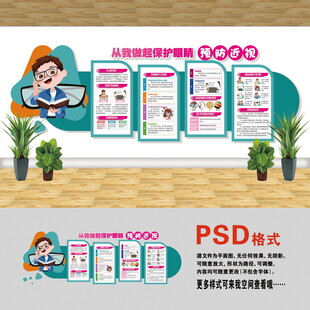 医院文化墙 预防近视