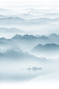 竖幅玄关水墨画