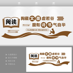 校园学校阅读室教室读书展板