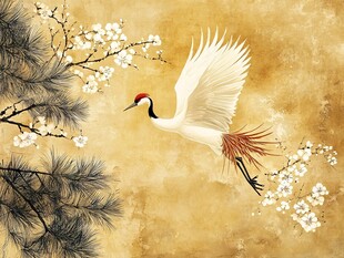 仙鹤图花鸟图素材-仙鹤图花鸟图图片-仙鹤图花鸟图设计模板-昵图网