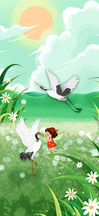 环境保护日手绘插画海报