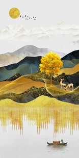 麋鹿发财树玄关