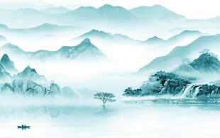 最新 意境中式山水 TIF分层