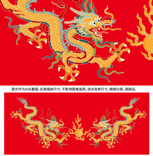 龙纹双龙戏珠彩龙飞龙在天