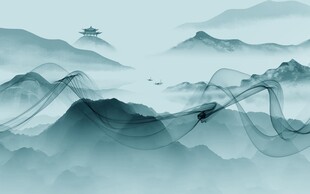 现代 中式意境山水 TIF分层