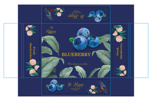 新鲜蓝莓包装平面展开图