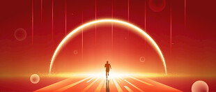 奔跑向未来红色科技速度闪亮背景