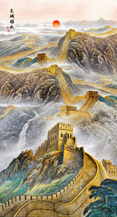 玄关长城山水装饰画
