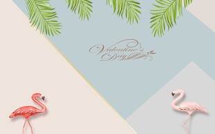 几何火烈鸟背景