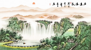 高山流水山水画