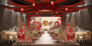 红金中式婚礼效果图