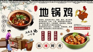 地锅鸡背景墙