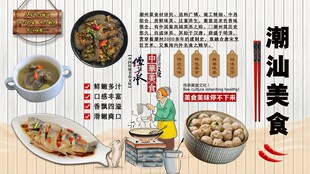 潮汕美食背景墙