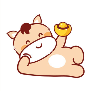 小萌马卡通插画表情包