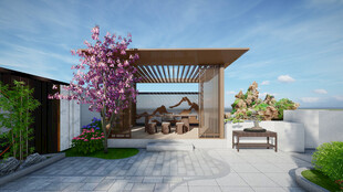 屋顶花园景观设计案例效果图