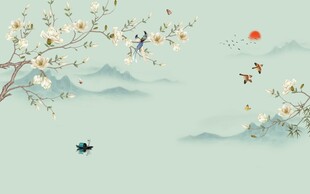 意境山水背景墙