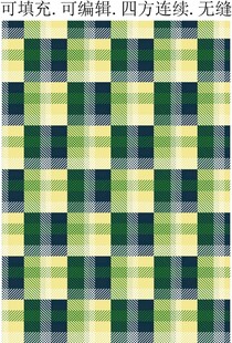 春夏格子面料  绿色格子图案