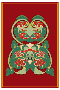 敦煌壁画图案石榴纹边饰边纹