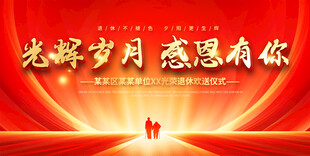 退休欢送会展板