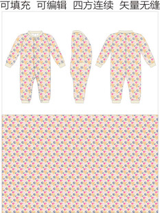 女童连体衣  童装印花