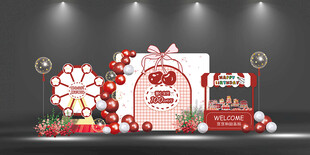 红色宝宝宴生日背景