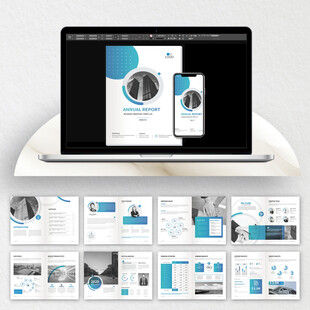 蓝色产品画册cdr设计模板