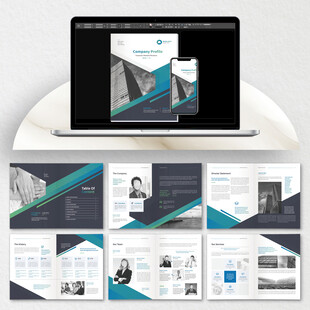 蓝色公司画册cdr设计模板