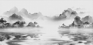 中式山水铝单板穿孔