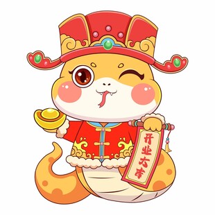 蛇年开业大吉矢量可更改颜色