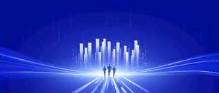 奔跑向未来城市蓝色科技主视觉