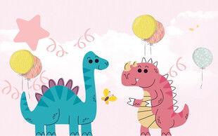 卡通恐龙背景墙